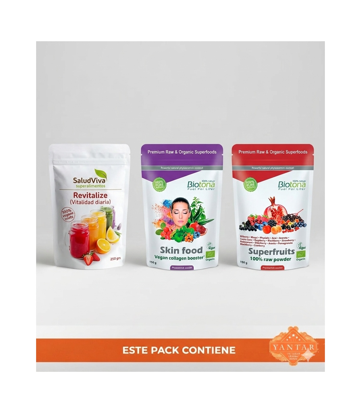 Pack 'Superantioxidante' - Superfruits 150gr + Skin food 150gr + Revitalize 250 gr